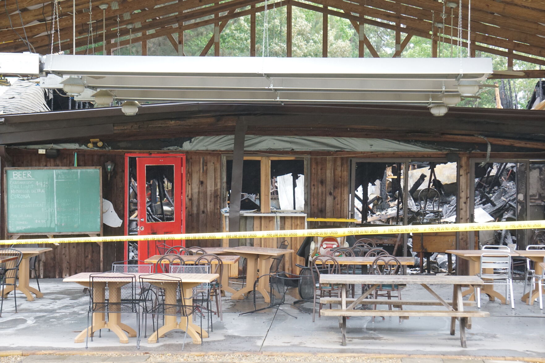 Damage from the fire that devoured Pik 'N Pig in Carthage on May 30, 2021.